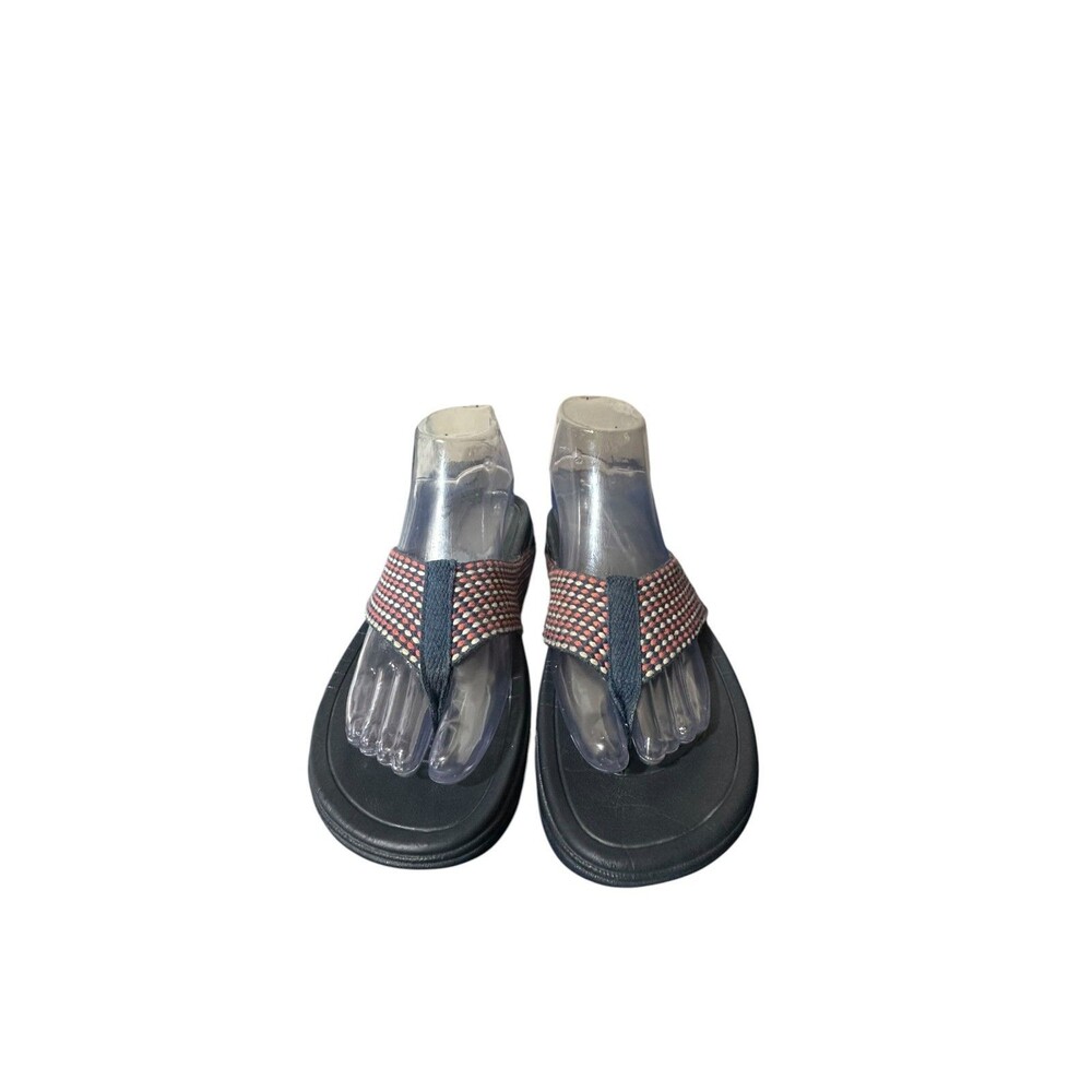 FitFlop Women Surfa Navy Blue Thong Slip On Sandal Size 6 Casual Arch Support